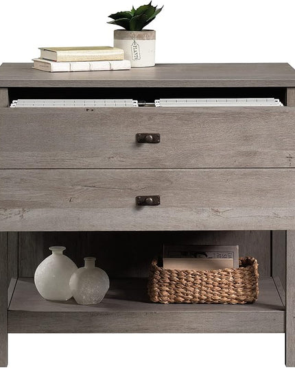 Sauder Cottage Road Lateral File, L: 32.44" x W: 21.81" x H: 29.76", Mystic Oak Finish - LeafyLoom
