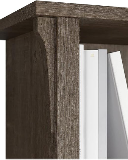 Bush Furniture Salinas Tall 5 Shelf Bookcase in Ash Brown - LeafyLoom