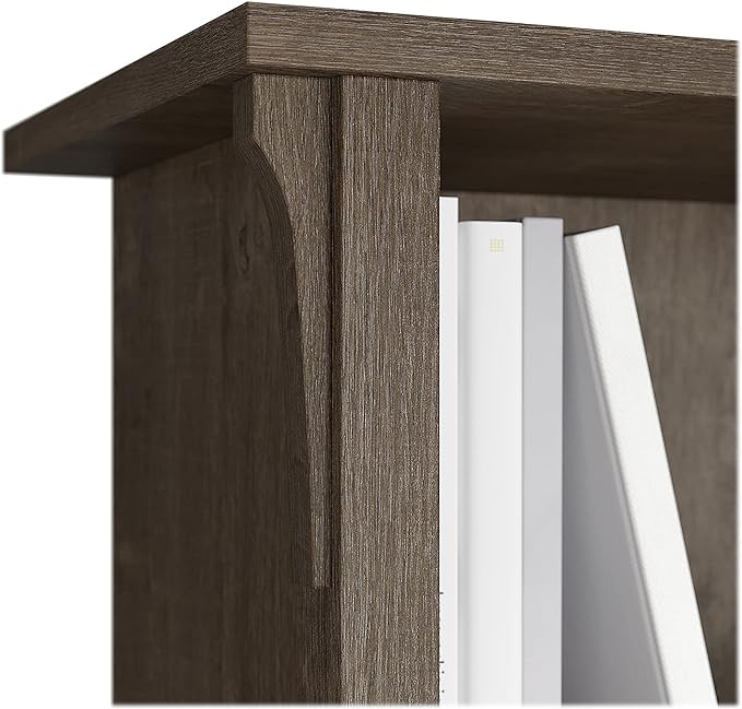 Bush Furniture Salinas Tall 5 Shelf Bookcase in Ash Brown - LeafyLoom