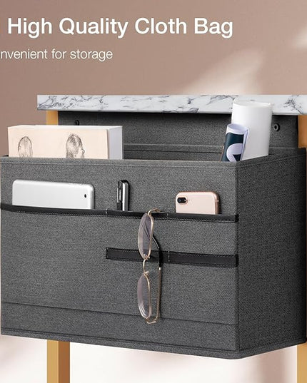 ODK Computer Desk Large Office Desk, 55 Inch Gaming Desk with Storage, Modern PC Desk Work Table with Headphone Hook for Home Office, White Marble + Gold Leg - LeafyLoom