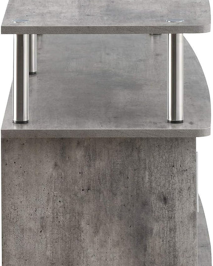 Convenience Concepts Designs2Go Monterey TV Stand with Cabinets and Shelves, Faux Birch/Black - LeafyLoom