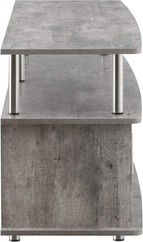 Convenience Concepts Designs2Go Monterey TV Stand with Cabinets and Shelves, Faux Birch/Black - LeafyLoom