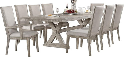 NicBex Dining Table Contemporary Kitchen Table Farmhouse Rustic Solid Wood Dining Table in Gray Oak Rectangular Dining Table, Easy Assembly, Gray Oak - LeafyLoom