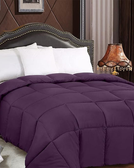 Utopia Bedding All Season 250 GSM Comforter - Plush Siliconized Fiberfill, King Size - Box Stitched (King/Cal King, Plum) - LeafyLoom