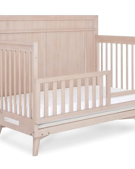 Evolur Antilia Mid Century Convertible Crib Toddler Guard Rail I Full Assembly I Lasting Quality - LeafyLoom