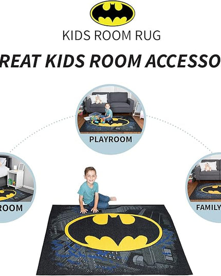 Franco Kids Room Non Slip Area Rug, 69 in x 52 in, Batman - LeafyLoom