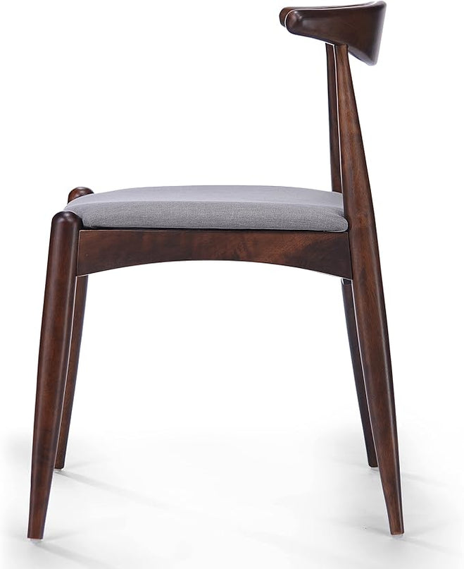 Christopher Knight Home Francie Fabric and Walnut Wood Dining Set, Light Grey / Walnut - LeafyLoom