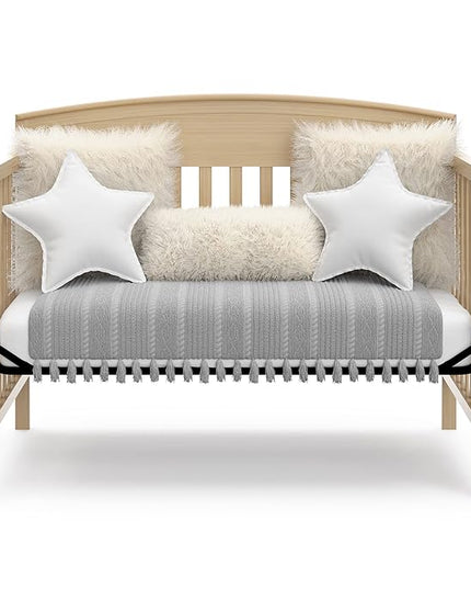 Graco Benton 5-in-1 Convertible Crib (Driftwood) – GREENGUARD Gold Certified, Converts from Baby Crib to Toddler Bed, Daybed and Full-Size Bed, Fits Standard Full-Size Crib Mattress - LeafyLoom