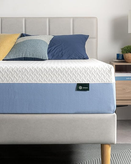 ZINUS 12 Inch Cooling Essential Memory Foam Mattress [New Version], Full, Fiberglass Free, Medium Feel, Cooling Airflow Memory Foam, Certified Safe Foams & Fabric, Mattress in A Box - LeafyLoom