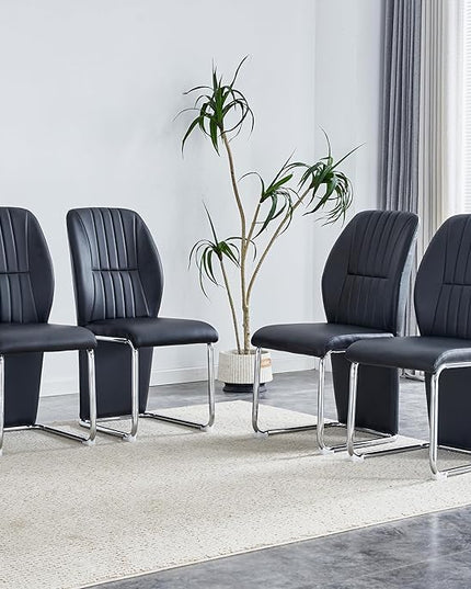 NicBex Haerin-SD-00293-LWJ Dining Chairs, 17.5"x16.6"x37.6", Black - LeafyLoom
