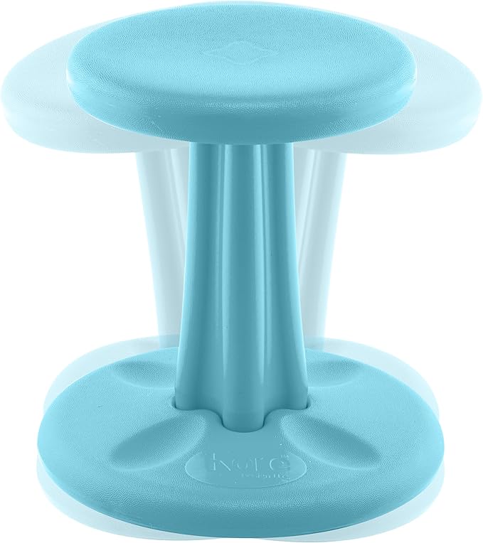 Kore Kids Wobble Chair - Flexible Seating Stool for Classroom & Elementary School, ADD/ADHD - Made in The USA - Age 6-7, Grade 1-2, Pale Blue (14in) - LeafyLoom