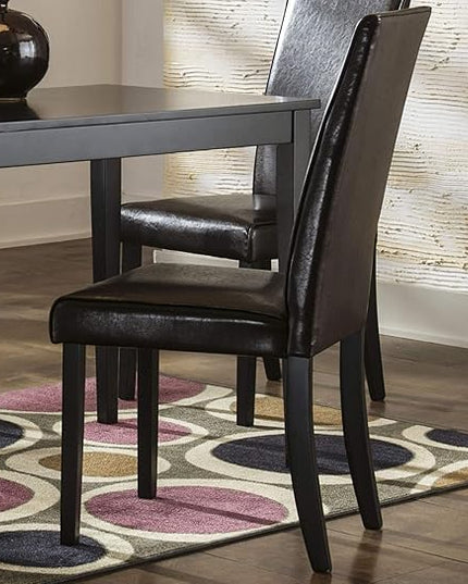 Signature Design by Ashley Kimonte Modern 19" Faux Leather Upholstered Armless Dining Chair, 2 Count, Dark Brown - LeafyLoom