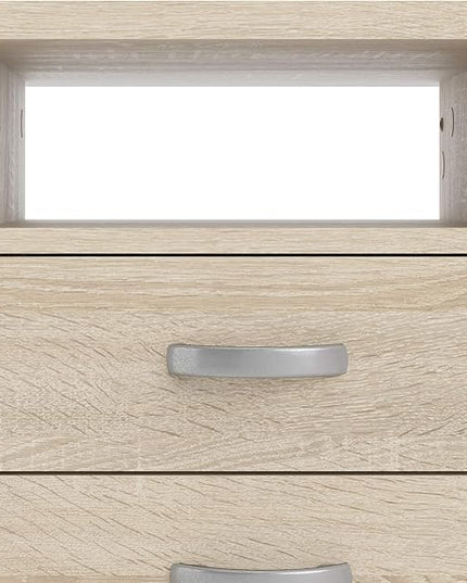 Tvilum, Oak Structure Walden Desk with 5 Drawers - LeafyLoom