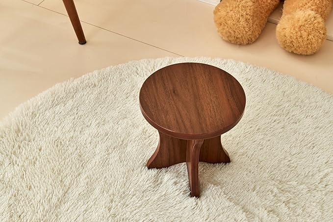 Rubber stools Seating for Kindergarten-Walnut - LeafyLoom