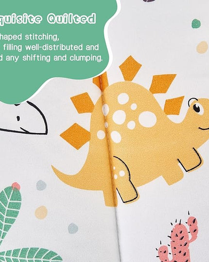 Dinosaur Kids Comforter Set for Boys Twin, Cute Reversible Quilted Dino Printed Bedding Set with Pillow Sham, Lightweight Soft Breathable Machine Washable Bed Set 2 Piece - LeafyLoom