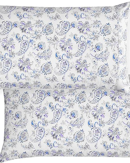 Elegant Comfort Softest and Coziest 6-Piece Sheet Set - 1500 Premium Hotel Quality Microfiber - Deep Pocket, Wrinkle Resistant 6-Piece Paisley Pattern Bed Sheet Set, King, Paisley Indigo - LeafyLoom