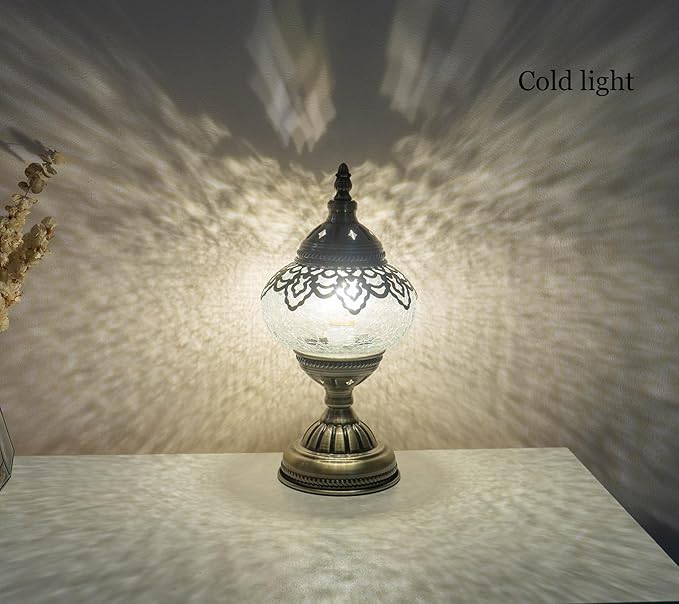 Turkish Mosaic Lamp Bohemian Tiffany Style Moroccan Bedside Lamps for Bedroom - LeafyLoom