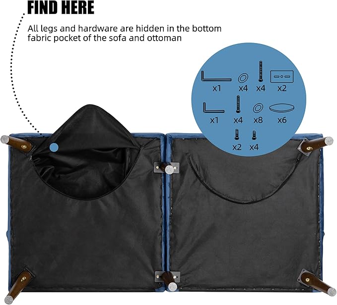 Shintenchi Futon Sofa Bed, Convertible Couch Bed Loveseat, Modern Futon Recliner Sleeper, Small Lazy Futon Set for Living Room, Office, Apartment, Blue - LeafyLoom