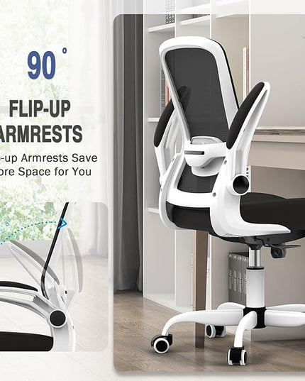 Office Chair, Ergonomic Desk Chair with Adjustable Lumbar Support, High Back Mesh Computer Chair with Flip-up Armrests-BIFMA Passed Task Chairs, Executive Chair for Home Office - LeafyLoom