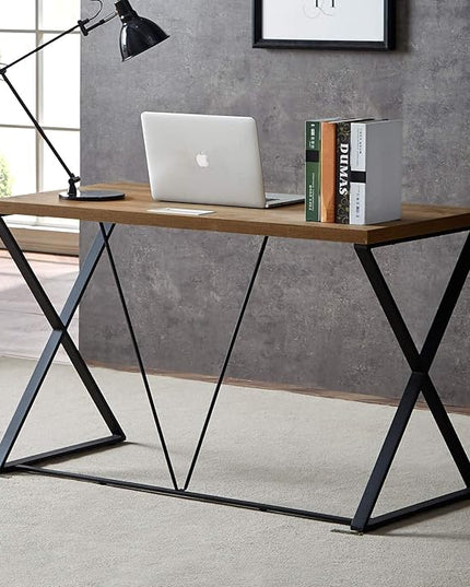 Computer Desk 47 in, Home Office Writing Desk, Modern Simple Style Wood Table, Brown - LeafyLoom