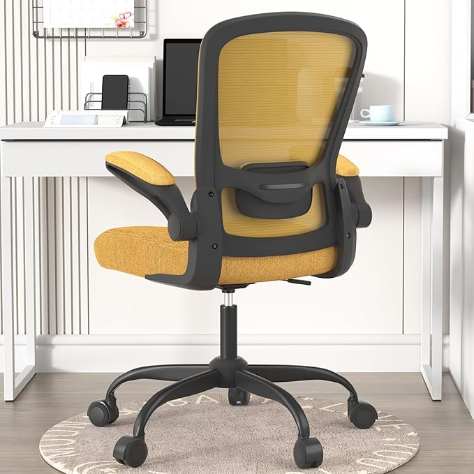 Office Chair, Ergonomic Desk Chair with Adjustable Lumbar Support, High Back Mesh Computer Chair with Flip-up Armrests-BIFMA Passed Task Chairs, Executive Chair for Home Office - LeafyLoom