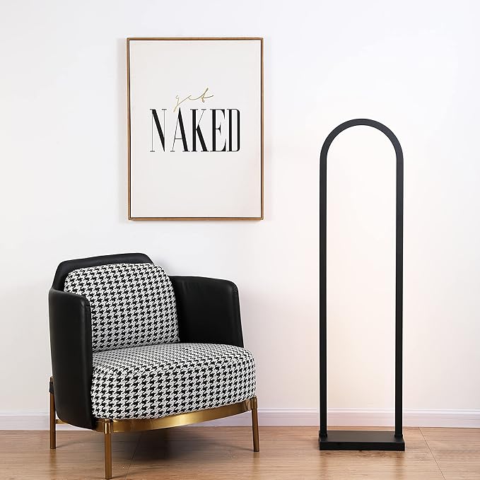 LUCĒ by Mercer Project Modern LED Arched Floor Lamp, Black - LeafyLoom