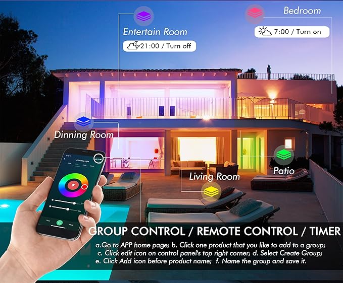 [6 Pack] CLOUDY BAY 4inch Smart WiFi LED Recessed Lights,RGB Color Changing Recessed Lighting,Compatible with Alexa and Google Home Assistant,10W 2700K-6500K,CRI90+ Wet Location,Oil Rubbed Bronze CLOUDYBAY