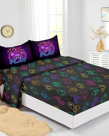 Gamer Comforter Sets,6 PCS Gaming Bedding Set for Boys,Kids Comforter Sets for Boys,Twin Comforter Sets for Boys,Bed in A Bag with Sheets(Twin,Pink Color) - LeafyLoom