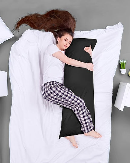 Utopia Bedding Full Body Pillow for Adults (Black, 20 x 54 Inch), Long Pillow for Sleeping, Large Pillow Insert for Side Sleepers - LeafyLoom