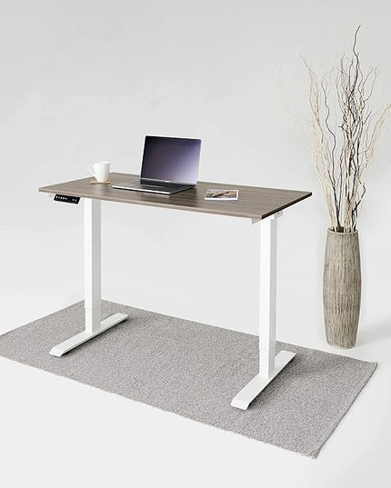 Kaboon Universal Tabletop 55"x27.5", Solid One-Piece Melamine Table Top, Double Desk L-Desk DIY, Home and Office Countertop,Eucalyptus/Dark Walnut - LeafyLoom