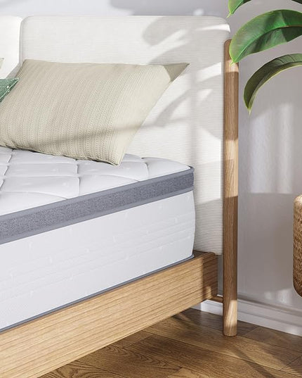 Novilla King Size Mattress, 10 Inch Hybrid King Mattress in a Box, Pocket Innerspring Hybrid Mattress King for Motion Isolation, Pressure Relief & Enhanced Edge Support, Medium Firm Feel - LeafyLoom