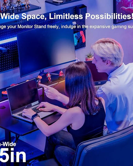 GTRACING 55 Inch Gaming Desk with LED Lights, Computer Gamer Desk with Monitor Stand, Ergonomic Carbon Fiber Surface Gaming Table with Mouse Pad for Home Office, RGB - LeafyLoom