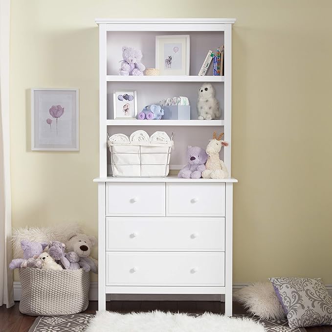 DaVinci Autumn Bookcase/Hutch in White - LeafyLoom