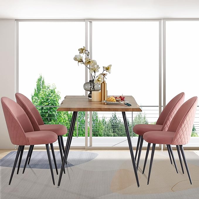 NicBex Haerin-SD-00330-LWJ Dining Chairs, 21.3"x20.5"x33.1", Pink - LeafyLoom