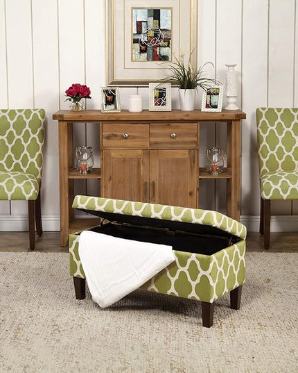 HomePop Parsons Classic Upholstered Accent Dining Chair, Set of 2, Green and Cream Geometric - LeafyLoom