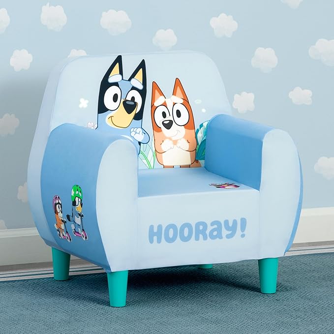 Delta Children Bluey Foam Chair, Blue - LeafyLoom