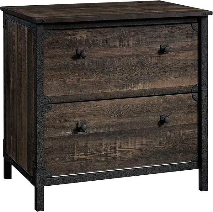 Sauder Steel River Lateral File, L: 30.08" x W: 20.75" x H: 29.53", Carbon Oak Finish - LeafyLoom