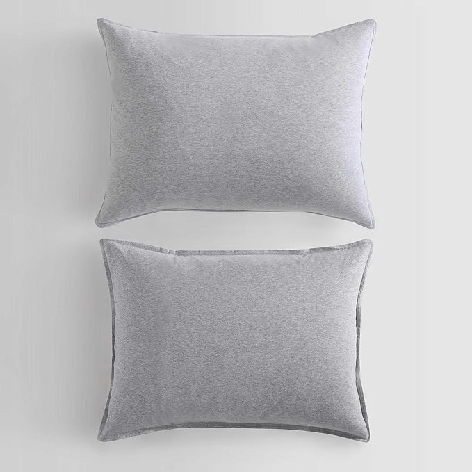 Calvin Klein - King Comforter Set, Luxuriously Soft Home Decor, Modern Cotton Melange Jersey Bedding (Grey Blue Heather, King) - LeafyLoom