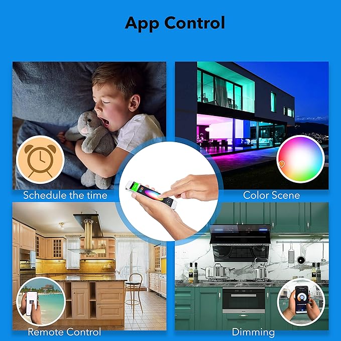 LED Smart Under Cabinet Lights Hardwired or Plug in White and Color Ambiance Dimmable with Remote Control Work with Amazon Alexa, Google App Controlled Under Counter Lighting (12 Inch) LAMPAOUS