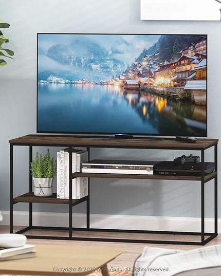 FURINNO Moretti Modern Lifestyle TV Stand, Columbia Walnut - LeafyLoom