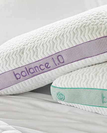 Bedgear Balance Performance Pillow - Size 1.0 - Moisture Wicking Bed Pillows for All Sleep Positions - Medium Firmness - Washable Cover - Back, Stomach, Side Sleeper Pillow - 20" W x 26" L x 5.25" H - LeafyLoom