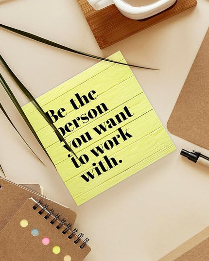 Be The Person You Want to Work With Inspirational Black Wood Box Sign Desk Decor, Teamwork Motivational Yellow Wooden Block Sign Decorations for Home Office Workplace Wall Tabletop Shelf Decor - LeafyLoom