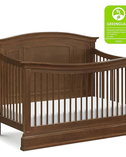 NAMESAKE Durham 4-in-1 Convertible Crib in Derby Brown, Greenguard Gold Certified - LeafyLoom