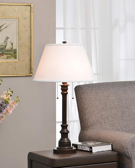 Kenroy Home 30437BRZ Spyglass Table Lamp with Bronze Finish, Classic Style, 30.5" Height, 17" Width, 17" Depth - LeafyLoom