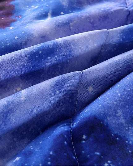 A Nice Night Galaxy Bedding Sets Outer Space Comforter 3D Printed Space Quilt Set King Size,for Children Boy Girl Teen Kids - includes 1 Comforter, 2 Pillow Cases - LeafyLoom