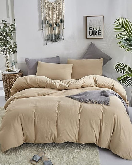 Champagne Comforter Twin Solid Champagne Deep Beige Bedding Set Lightweight Girls Soft Champagne Blanket Boys 3 PCs Durable Hotel Quality Comforter Set Twin - LeafyLoom