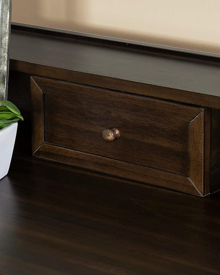 Linon Mable Folding Desk, Walnut - LeafyLoom