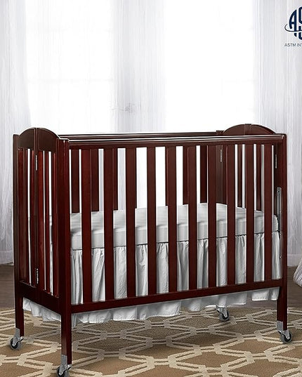3-in-1 Folding Portable Crib, Espresso, Large - LeafyLoom