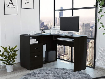 NicBex Kimberly-DW-00010-LWJ Home Office Desks, 47.2"x41.3"x47.2", Black - LeafyLoom