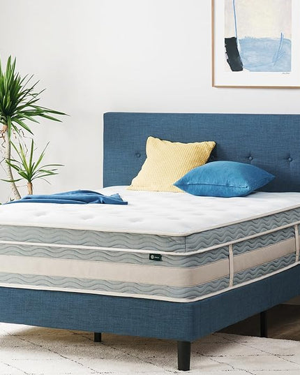 ZINUS 14 Inch Cooling Comfort Support Hybrid Mattress [New Version], King, Fiberglass free, Medium Plush, Cooling Motion Isolation, Certified Safe Foams & Fabric, Mattress in A Box - LeafyLoom